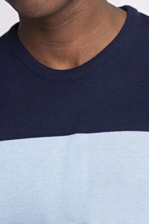  Slim Fit Dar Kesim Bisiklet Yaka Desenli Erkek Kazak - TUDORS