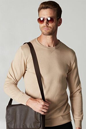 Slim Fit Dar Kesim Bisiklet Yaka Erkek Kazak