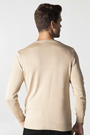 Slim Fit Dar Kesim Bisiklet Yaka Erkek Kazak