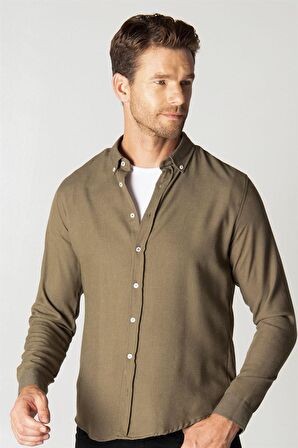 Tudors Slim Fit Kışlık Yün Viskon Düz Gömlek
