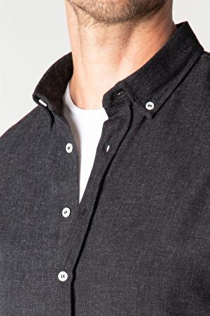 Tudors Slim Fit Kışlık Yün Viskon Düz Gömlek