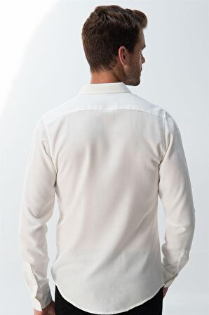 Tudors Slim Fit Kışlık Yün Viskon Düz Gömlek