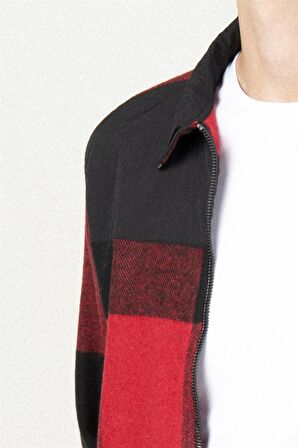 Tudors Slim Fit Oduncu Fermuarlı Parçalı Erkek Mont Gömlek