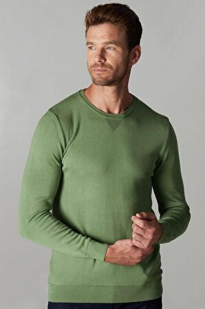 Slim Fit Dar Kesim Bisiklet Yaka Erkek Kazak