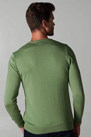 Slim Fit Dar Kesim Bisiklet Yaka Erkek Kazak