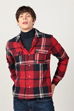 Tudors Slim Fit Oduncu Kışlık Çift Cepli Kapaklı Erkek Gömlek