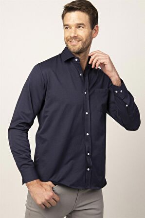 Tudors Klasik Fit Rahat Kesim Armürlü Erkek Gömlek