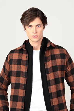 Tudors Slim Fit Kışlık Oduncu Kareli Erkek Gömlek