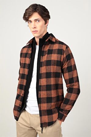 Tudors Slim Fit Kışlık Oduncu Kareli Erkek Gömlek
