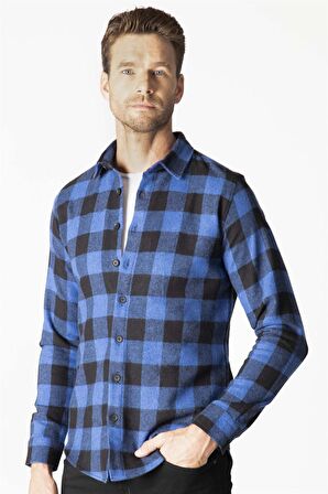Tudors Slim Fit Kışlık Oduncu Kareli Erkek Gömlek