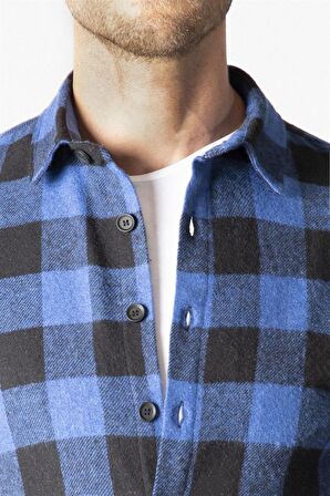 Tudors Slim Fit Kışlık Oduncu Kareli Erkek Gömlek