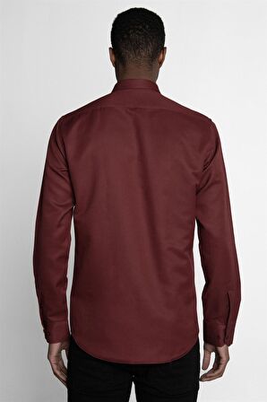 Tudors Modern Slim Fit Dar Kesim Pamuklu Kolay Ütülenebilir Armürlü Erkek Gömlek
