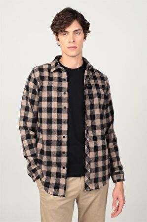 Tudors Slim Fıt Kışlık Oduncu Dama Desen Erkek Gömlek