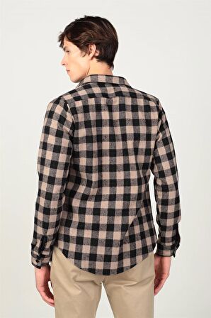 Tudors Slim Fıt Kışlık Oduncu Dama Desen Erkek Gömlek