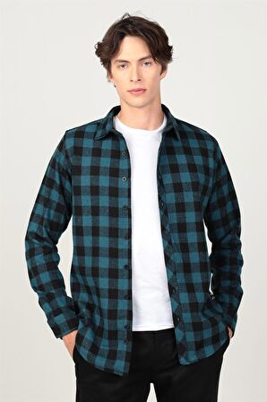 Tudors Slim Fıt Kışlık Oduncu Dama Desen Erkek Gömlek