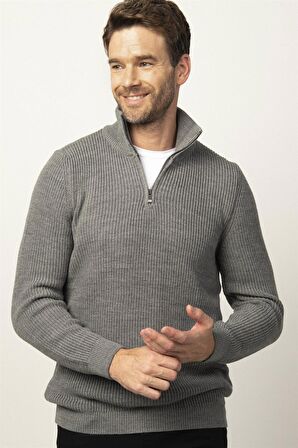 Tudors Slim Fit Dar Kesim Dik Yaka  Erkek Kazak KZ230013-79