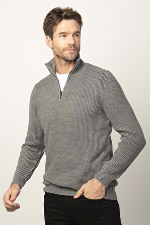Tudors Slim Fit Dar Kesim Dik Yaka  Erkek Kazak KZ230013-79