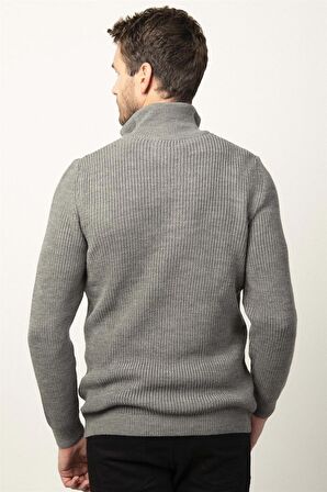 Tudors Slim Fit Dar Kesim Dik Yaka  Erkek Kazak KZ230013-79