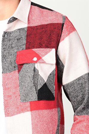 Tudors Slim Fit Kışlık Büyük Kareli  Oduncu Erkek Gömlek