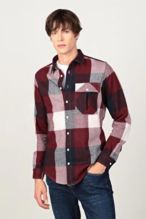 Tudors Slim Fit Kışlık Büyük Kareli  Oduncu Erkek Gömlek