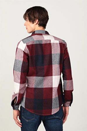 Tudors Slim Fit Kışlık Büyük Kareli  Oduncu Erkek Gömlek