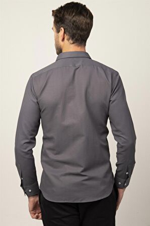 Tudors Modern Fit Uzun Kol Armürlü Kravatlık Erkek Gömlek