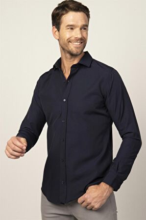 Tudors Slim Fit Dar Kesim Düz Erkek Gömlek