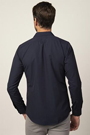 Tudors Slim Fit Dar Kesim Düz Erkek Gömlek