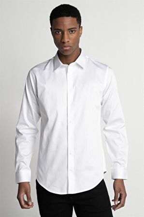 Tudors Slım Fıt %100 Koton Saten Premium Erkek Gömlek