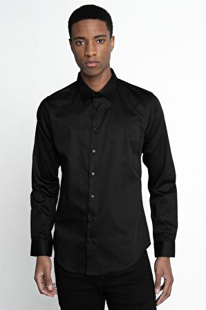 Tudors Slım Fıt %100 Koton Saten Premium Erkek Gömlek