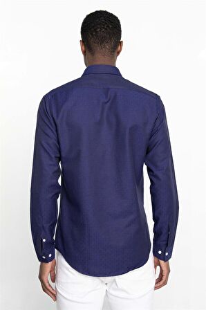 Tudors Slim Fit Uzun Kol Oxford Doku Armürlü Biyeli Erkek Gömlek