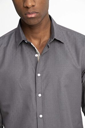 Tudors Slim Fit Uzun Kol Oxford Doku Armürlü Biyeli Erkek Gömlek