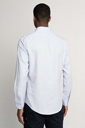 Tudors Slim Fit Uzun Kol Oxford Doku Armürlü Biyeli Erkek Gömlek