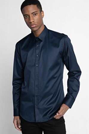 Tudors Modern Fit %100 Cotton Armürlü Premium Seri Erkek Gömlek