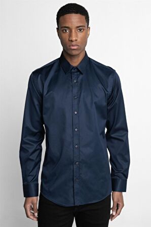 Tudors Modern Fit %100 Cotton Armürlü Premium Seri Erkek Gömlek