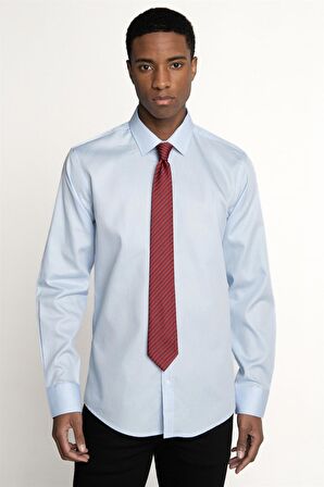 Modern Fit %100 Pamuk Armürlü Leke Tutmaz Gömlek - TUDORS