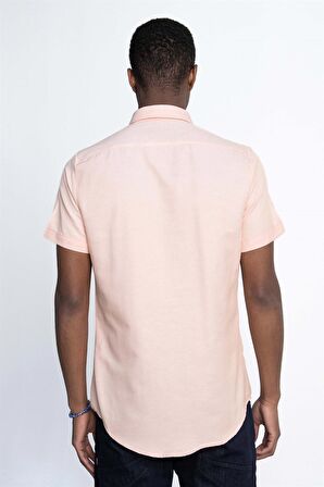 Tudors Slim Fit Kısa Kol Düğmeli Yaka Poplin Oxford Erkek Gömlek