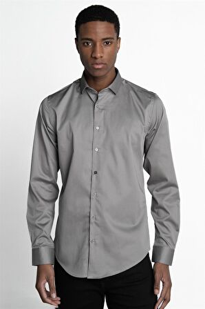 Tudors Slim Fit Koton Saten Premium Seri Erkek Gömlek