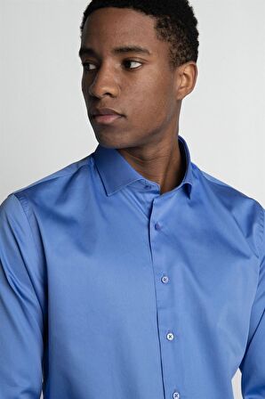Tudors Slim Fit Koton Saten Premium Seri Erkek Gömlek