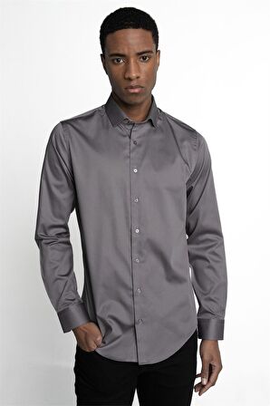Tudors Slim Fit Koton Saten Premium Seri Erkek Gömlek