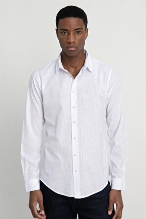 Slim Fit Uzun Kollu Kırya Gömlek - TUDORS