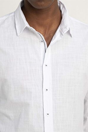 Slim Fit Uzun Kollu Kırya Gömlek - TUDORS