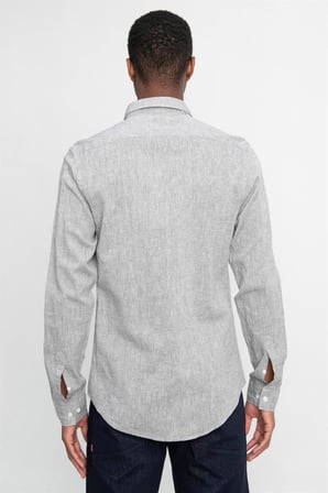 Tudors Slim Fit Uzun Kol Keten Premium Seri Düğmeli Yaka Spor Gömlek