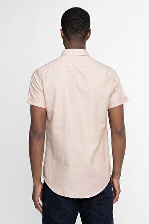 Tudors Slim Fit Kısa Kol Düğmeli Yaka Poplin Oxford Erkek Gömlek