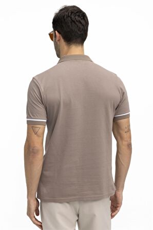 Tudors Erkek Polo Yaka Slim Fit Pamuk Fermuarlı Pike  Tişört