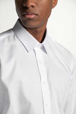 Tudors Modern Fit %100 Pamuk Armürlü Premium Erkek Beyaz Gömlek