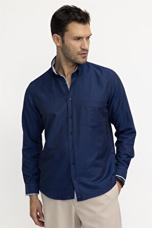 Tudors Klasik Fit Pamuklu Kolay Ütü Oxford Düz Erkek Gömlek