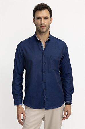 Tudors Klasik Fit Pamuklu Kolay Ütü Oxford Düz Erkek Gömlek