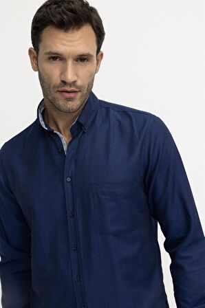 Tudors Klasik Fit Pamuklu Kolay Ütü Oxford Düz Erkek Gömlek