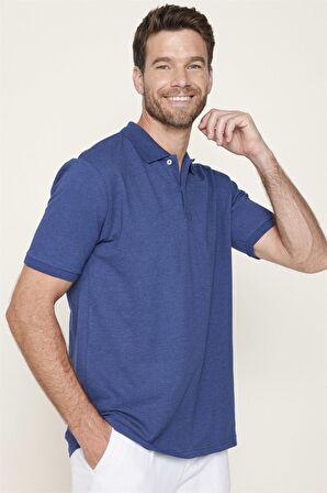 Klasik Fit Polo Yaka Jakarlı Dokuma Pamuklu Cepli Erkek Tişört